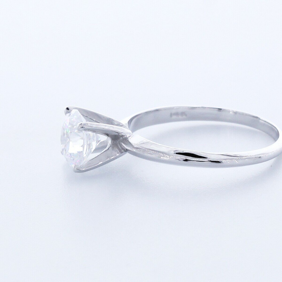 1.3CT Natural Diamond D/VS2 Very Good Cut Round Brilliant 14K White Gold Four-Pr