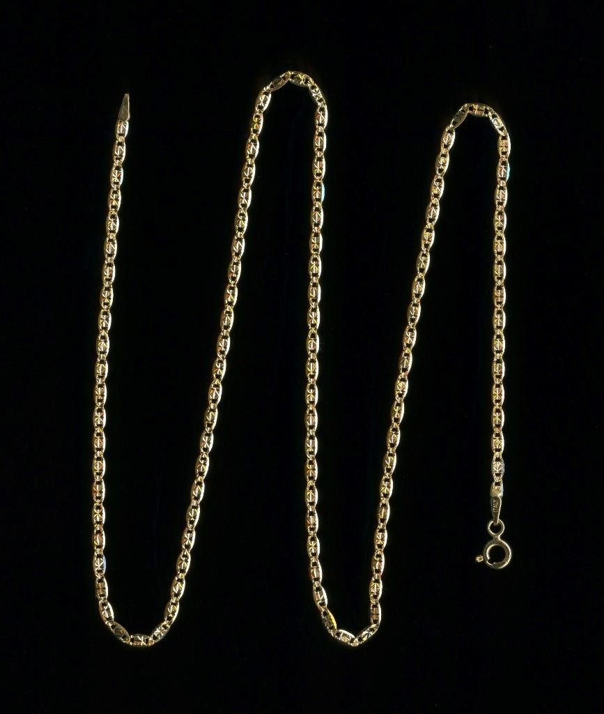 New 10K 2.56 Gram Solid Yellow Gold 18″ Gucci Link Pendant Necklace Chain (ZH