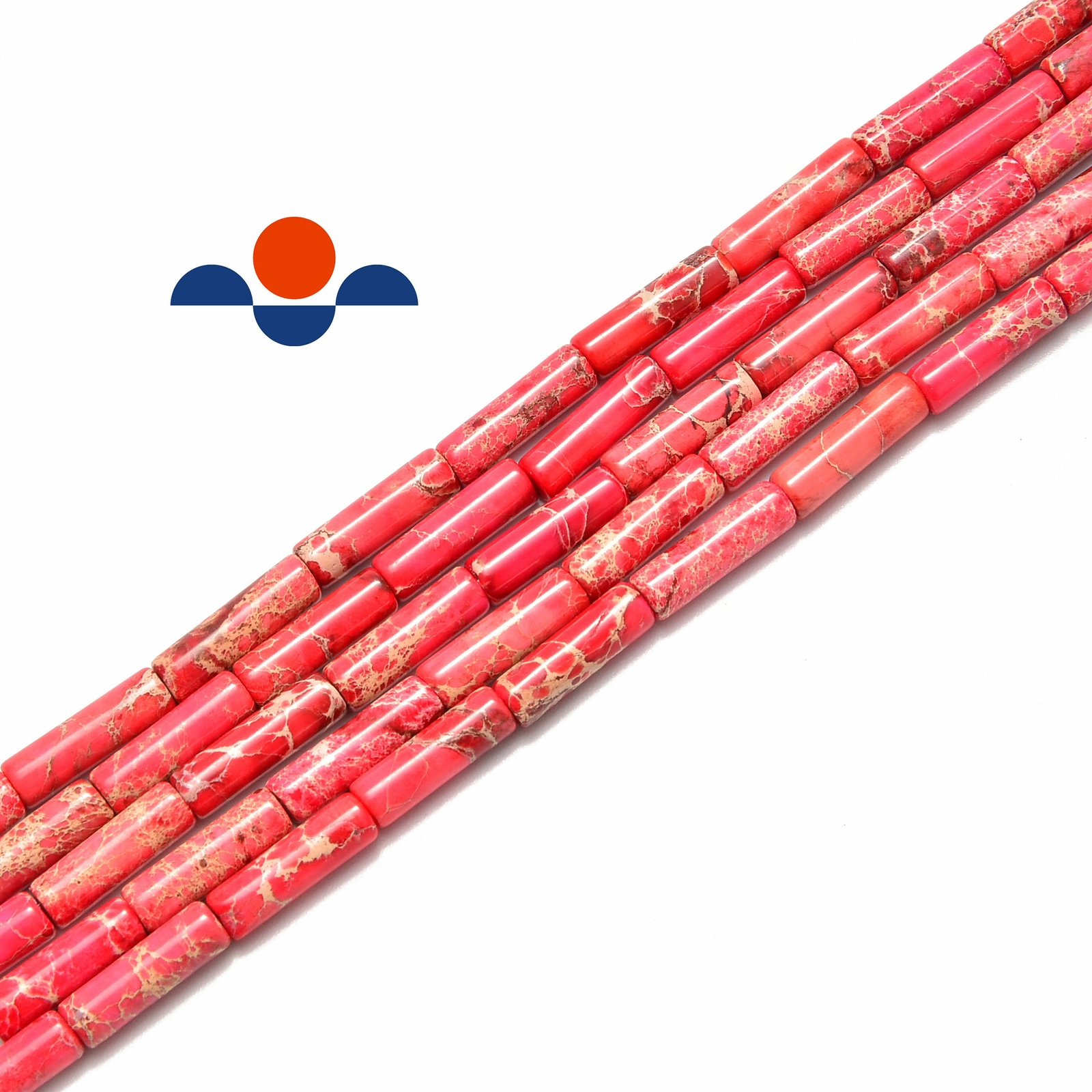 Red Sea Sediment Jasper Round Tube Beads 4x13mm 15.5″ Strand