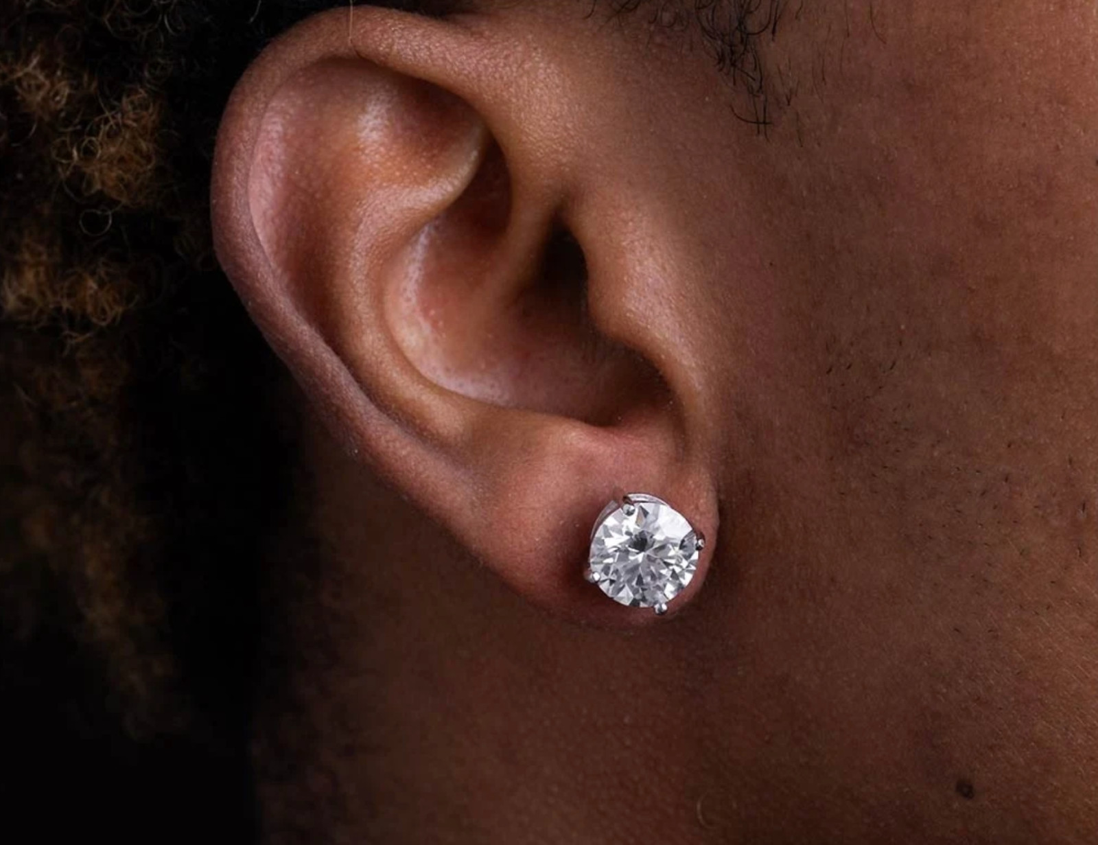 1-3CT 3/4/5/6/7/8/9/10mm Lab Created Diamond 925S Silver Screw Thread Earrings