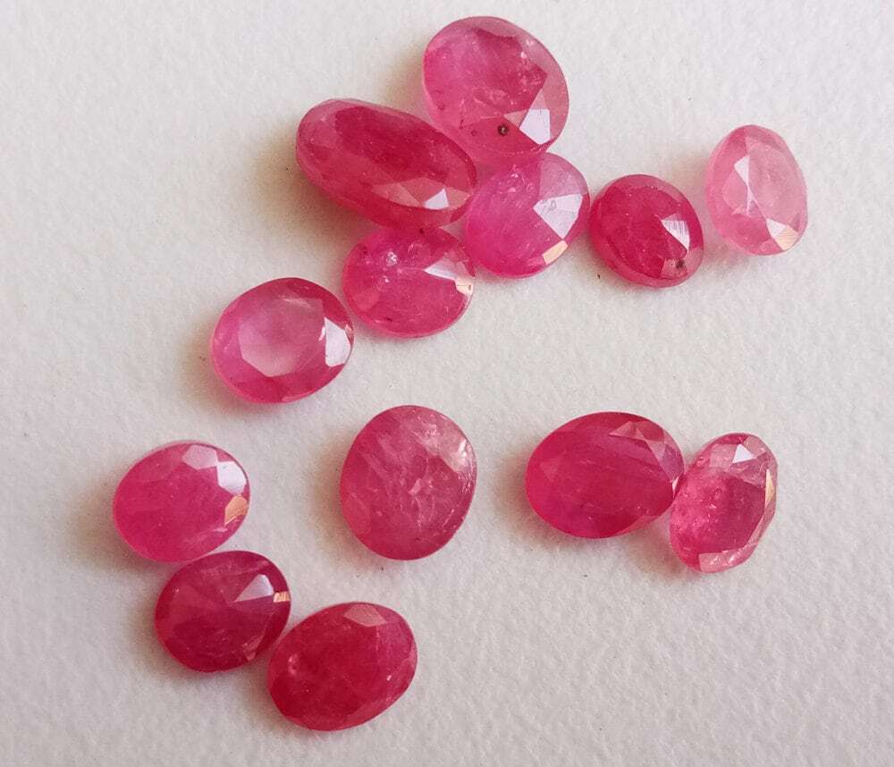 4.4×5.5mm-6x7mm Ruby Mozambique Oval Cut Stone, Natural Ruby Faceted Oval Cut
