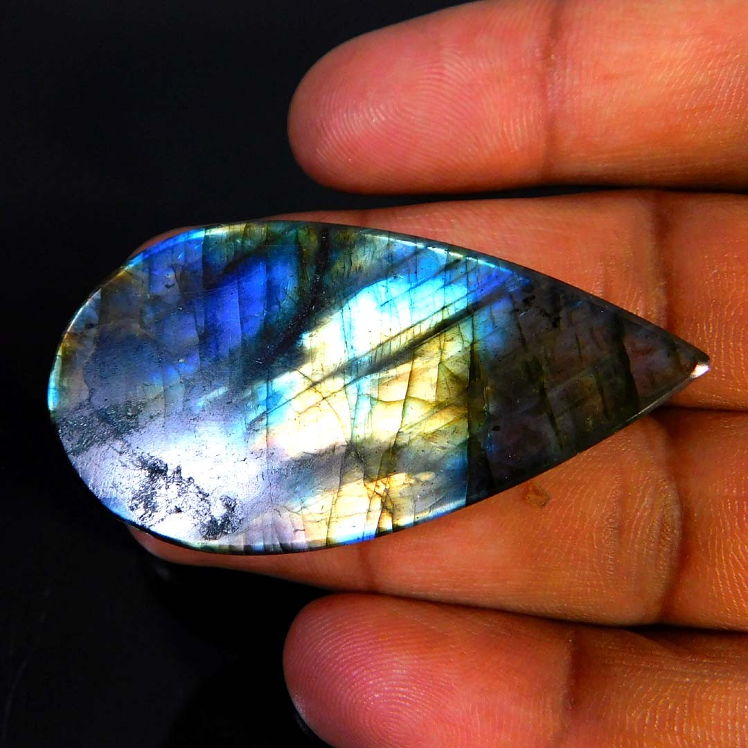 Wholesale 81.00Cts. Natural Incredible Purple Labradorite Pear Cabochon Gemstone