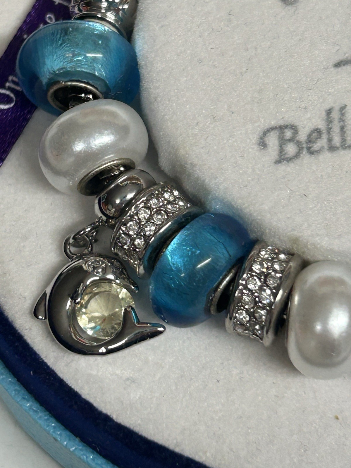 Bella Perlina Charm Bracelet Blue/Silver