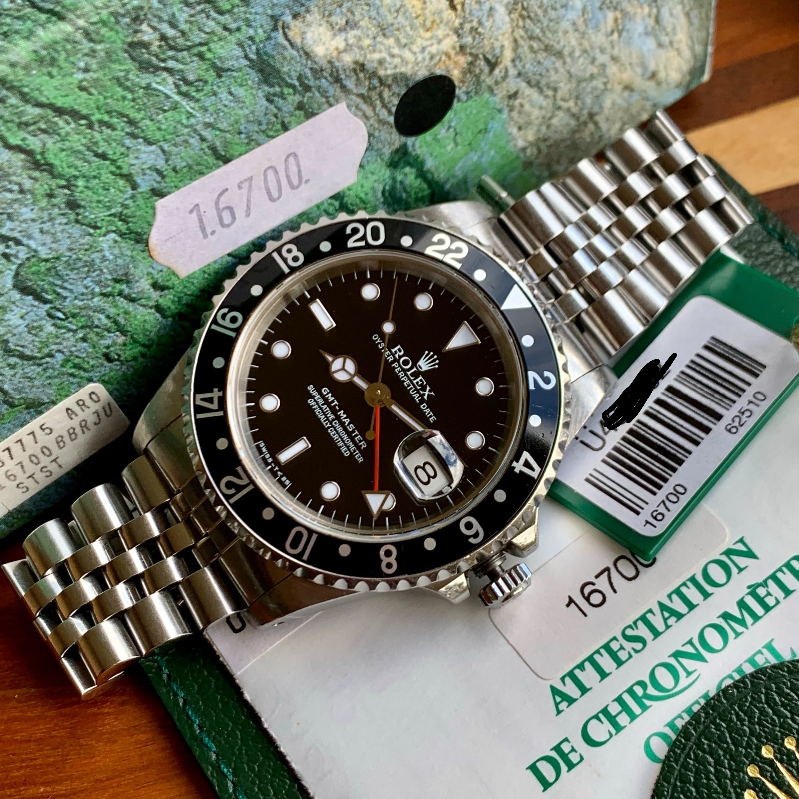 1998 Rolex GMT-Master Ref. 16700 on Jubilee Watch – Unpolished w/ Box & Papers