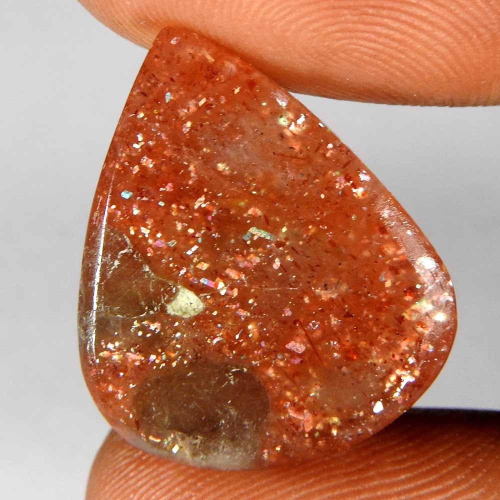 100% Natural Red Chatoyant Sunstone Pear Cab Loose Gemstones 20.70 Cts