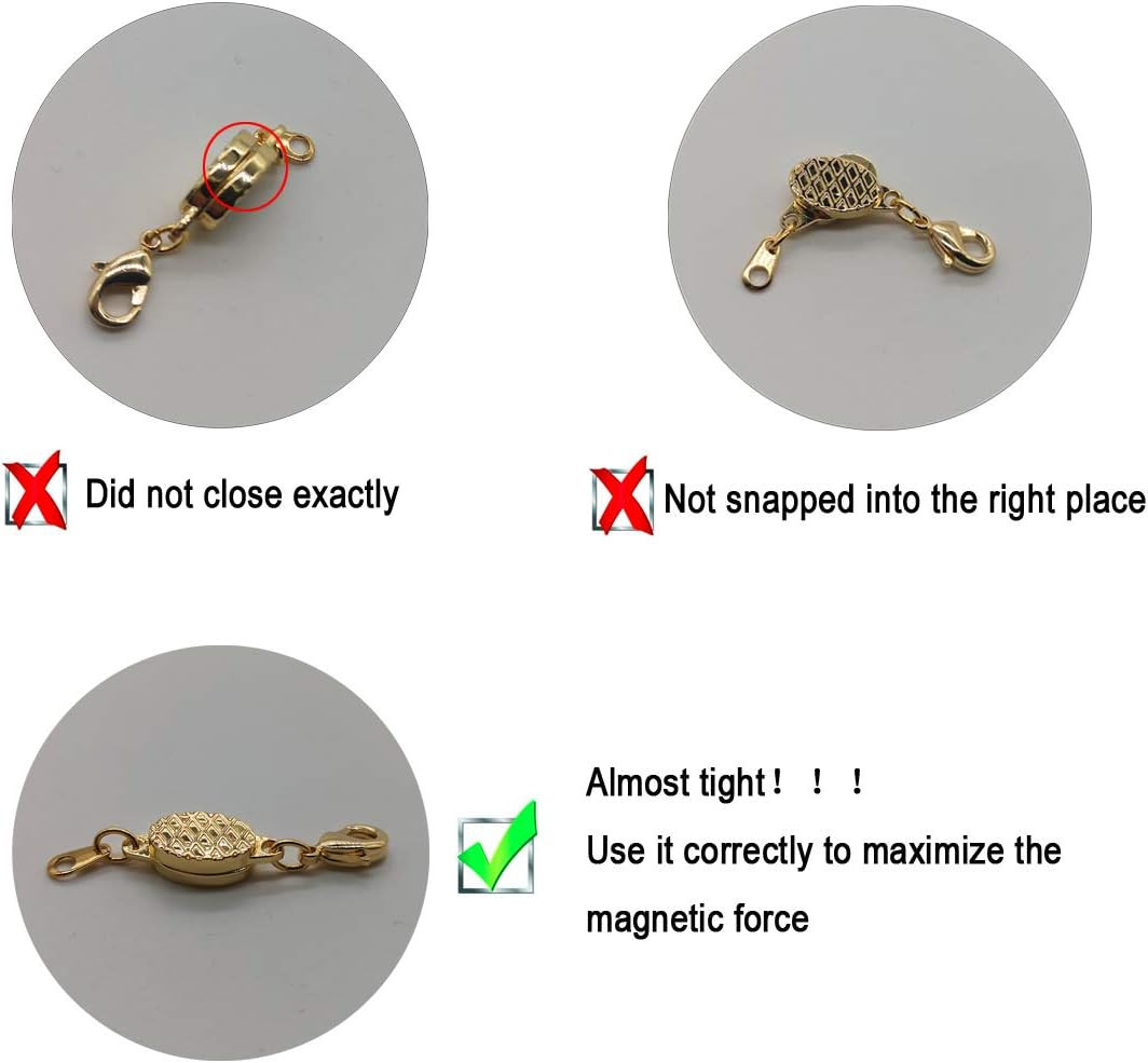 Locking Magnetic Jewelry Clasps, Gold & Silver Lobster Style Extenders