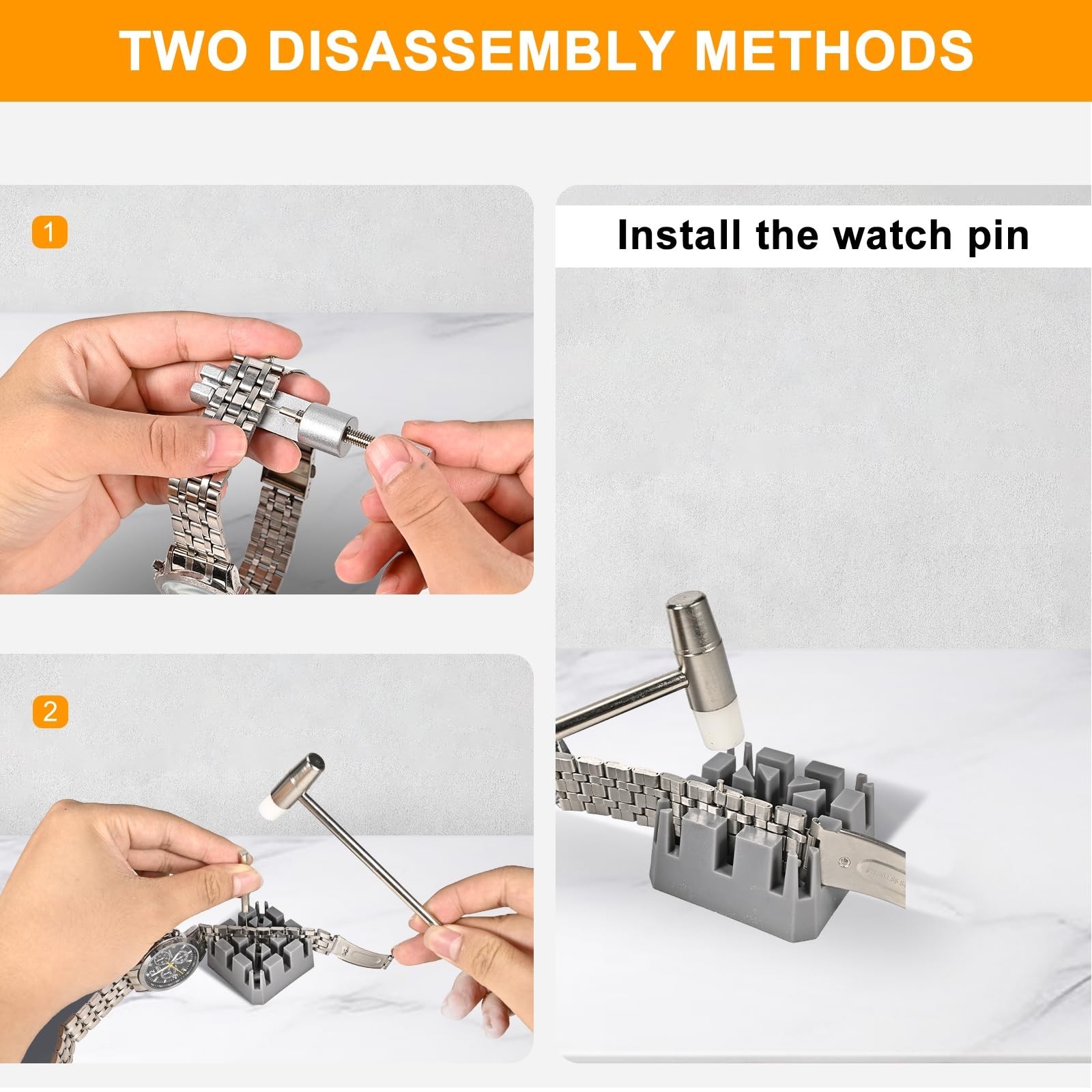 Watch Link Removal Kit, All Metal Watch Strap Link Removal, Sizing Kit with P…