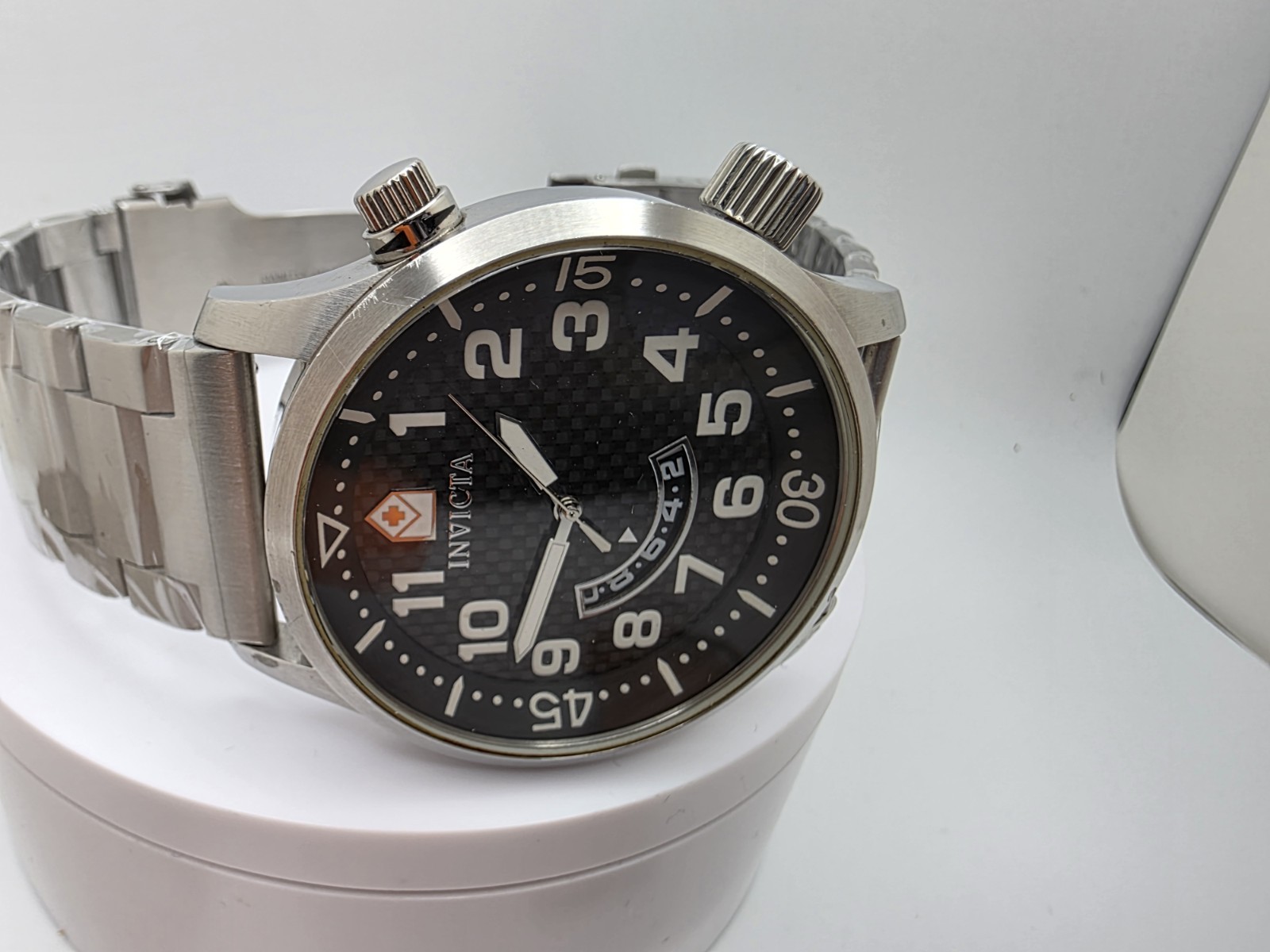 Invicta Specialty Trinite 10984 Men’s Quartz Watch Black Dial SS Bracelet