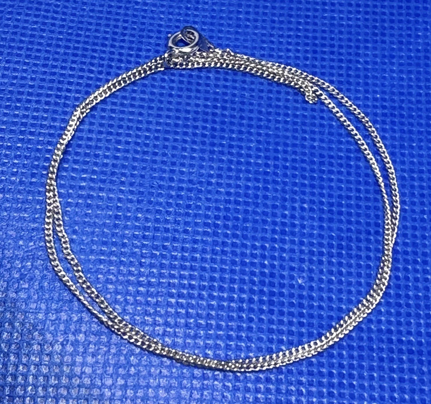 K67 USA 925 Sterling Silver 1970s Curb Link Chain Necklace 15″ 38cm 1.5mm 1.63g