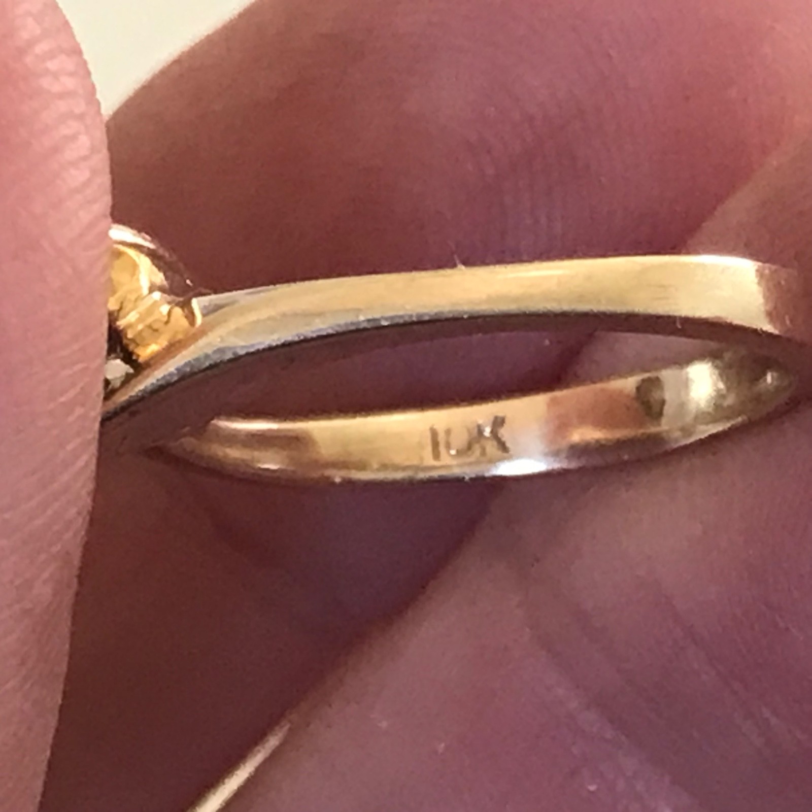 10k solitaire 6mm ring size 6.75 yellow gold 2.91g wedding band London blue