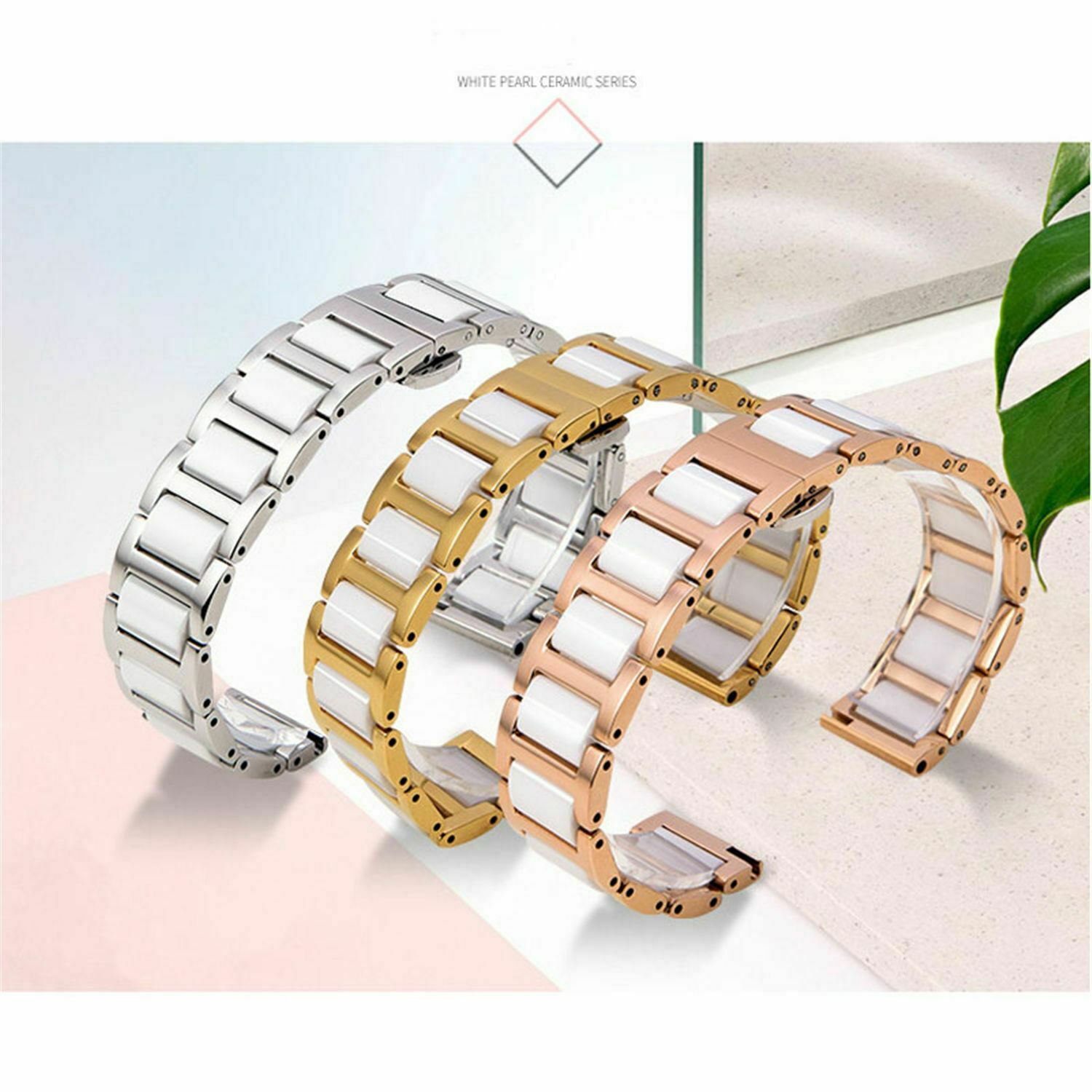 12mm 13 14 15 16 17 18 19 20 22mm Stainless Steel Ceramic Watch Band Metal Strap