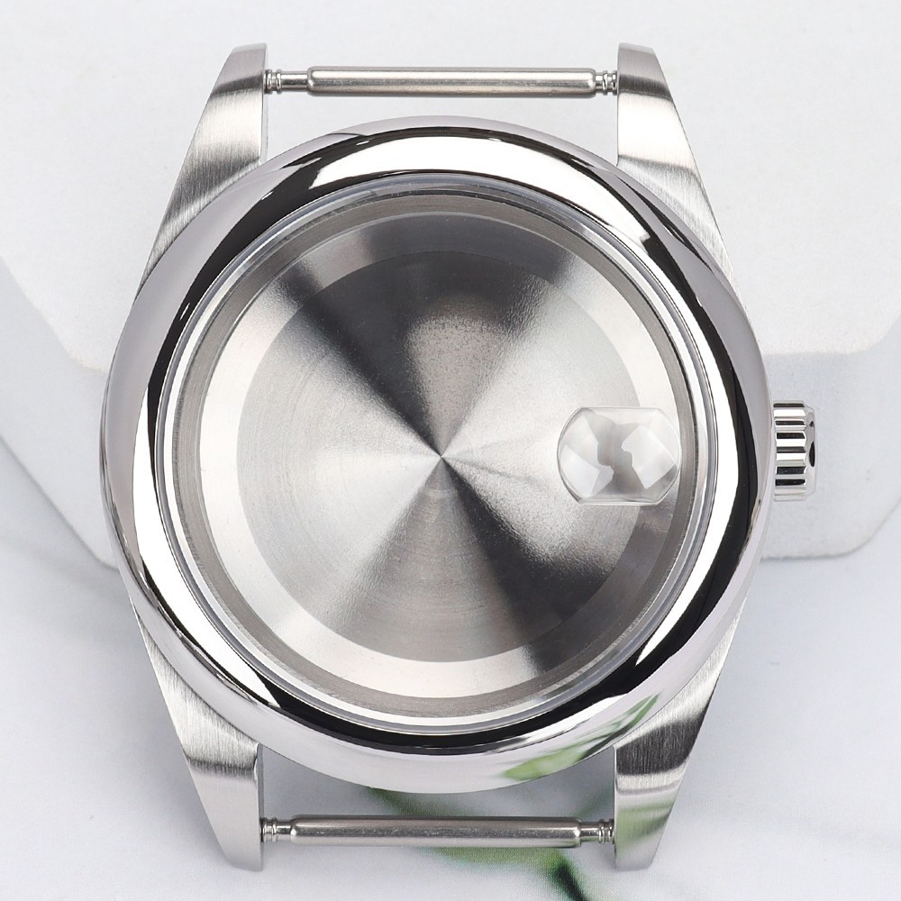 36mm/39mm Oyster Brushed Watch Case Sapphire Domed Bezel For Seiko NH35 Movement