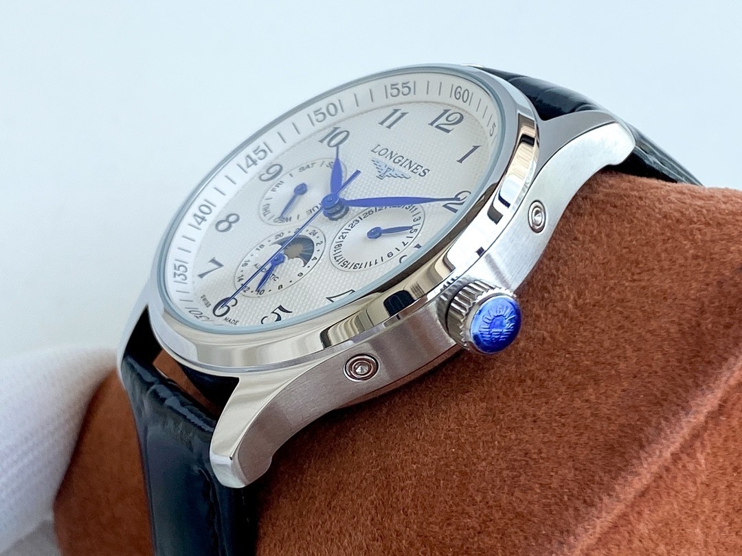 Longines Master Collection Men’s Automatic Moonphase Watch 40mm Leather