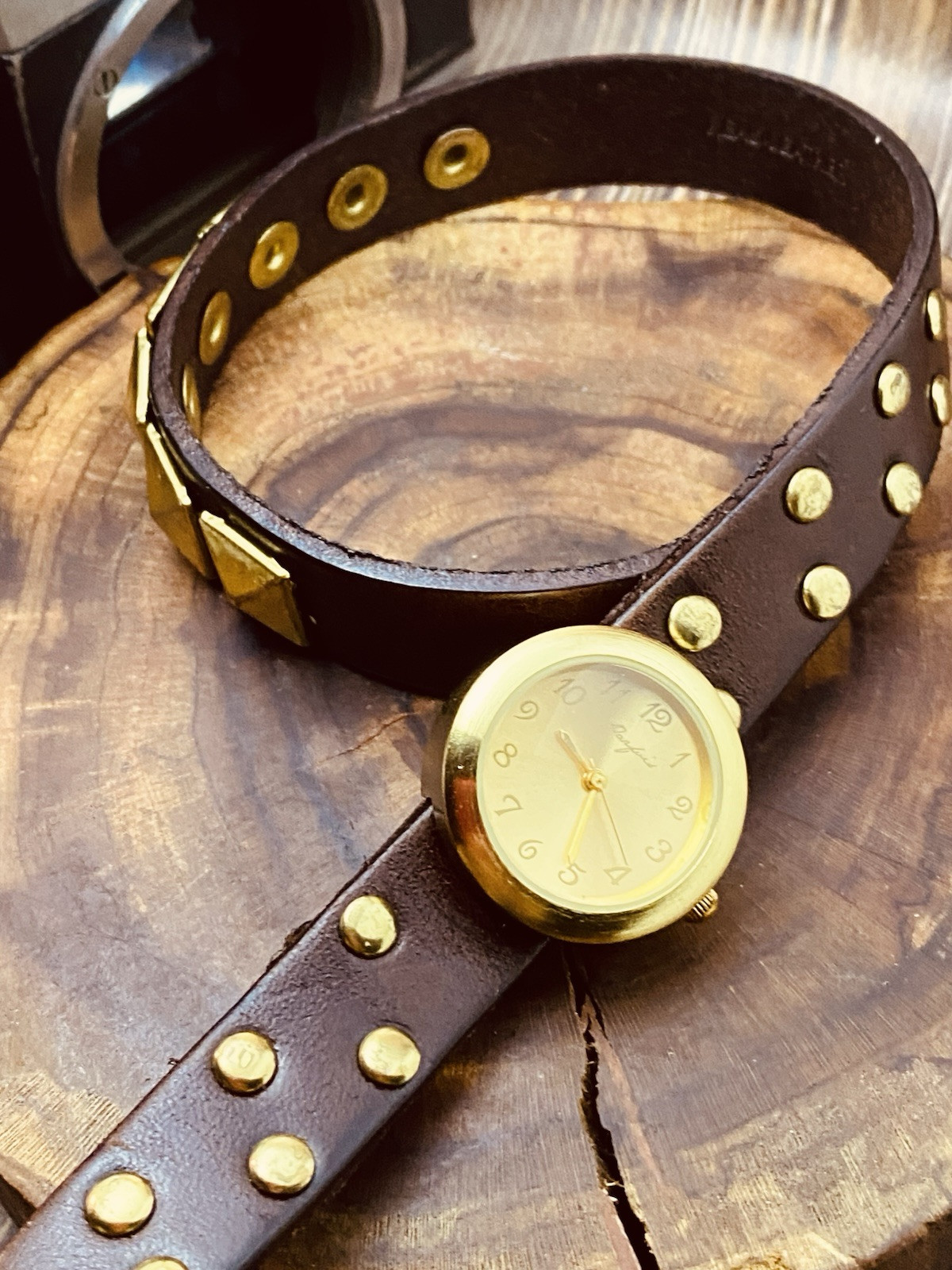Parfois Watch Women Gold Tone Retro Leather Band New Battery