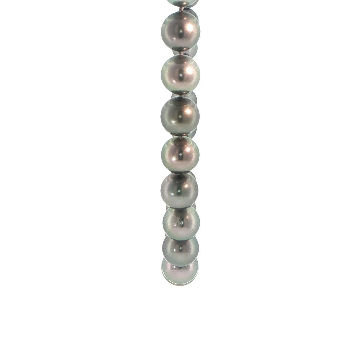 14K White Gold Tahitian Cultured Pearl Necklace