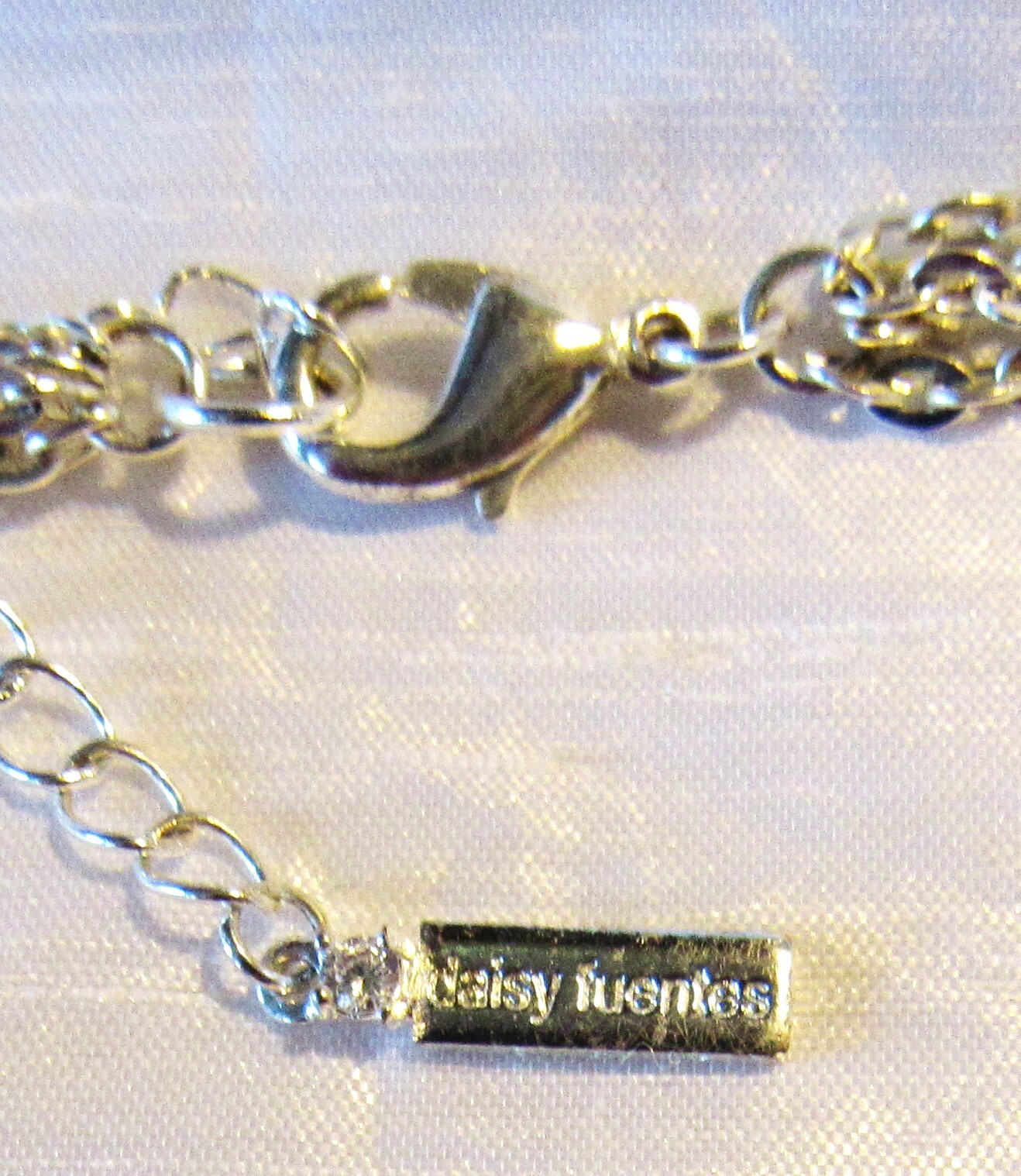 Daisy Fuentes Silver Tone Disk Shape 3 Strand Necklace 21-1/2″ Long