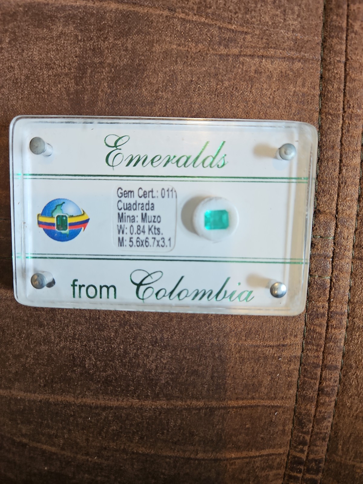 Gem Certified Colombian Natural Emerald 0.84 Carats – M:5.6 X 6.7 X 3.1