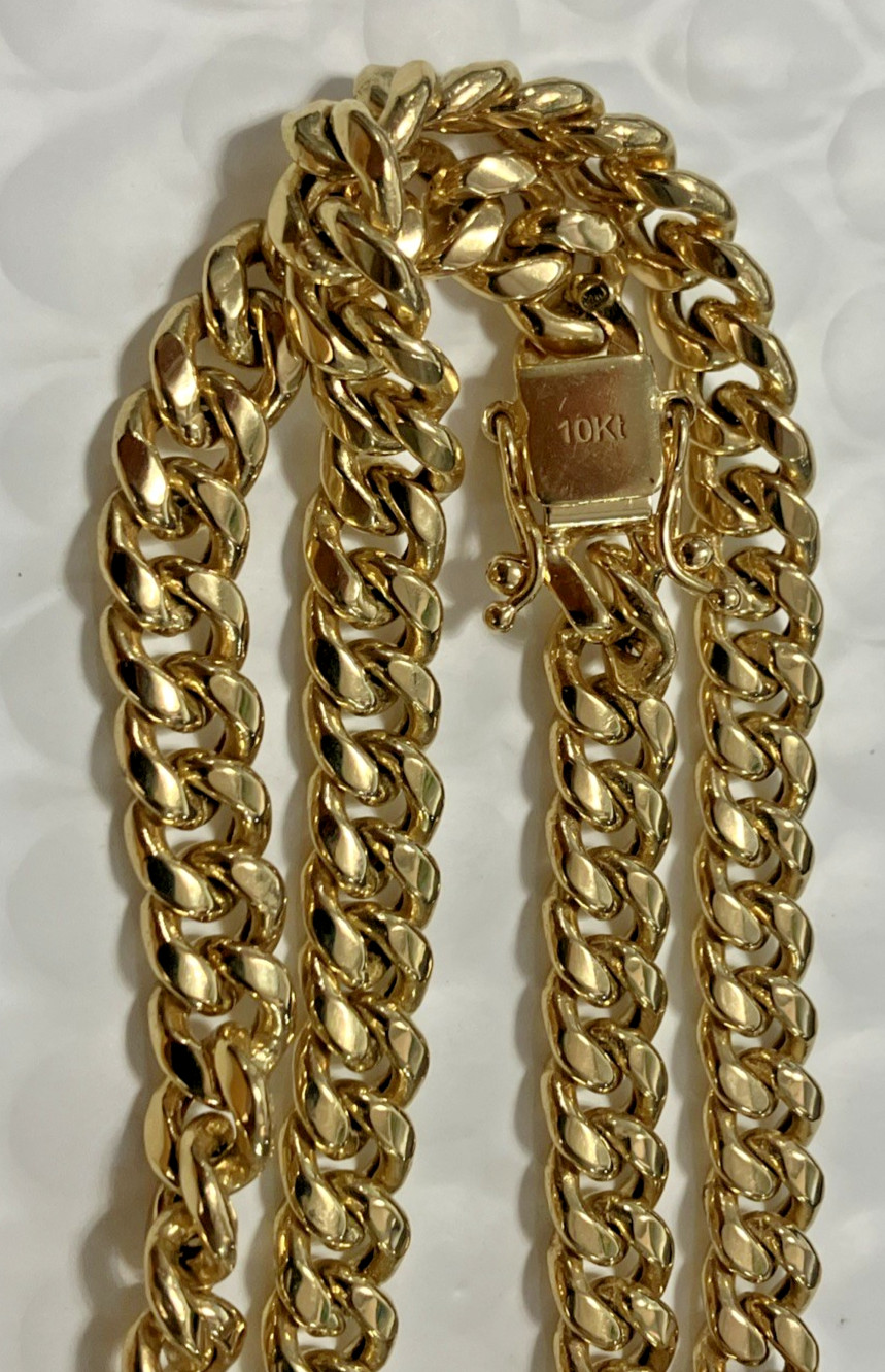 10kt Real Gold Cuban Link Chain Semi-Solid 35.6grams 7.5mm 24” GND Brand NWT 10K
