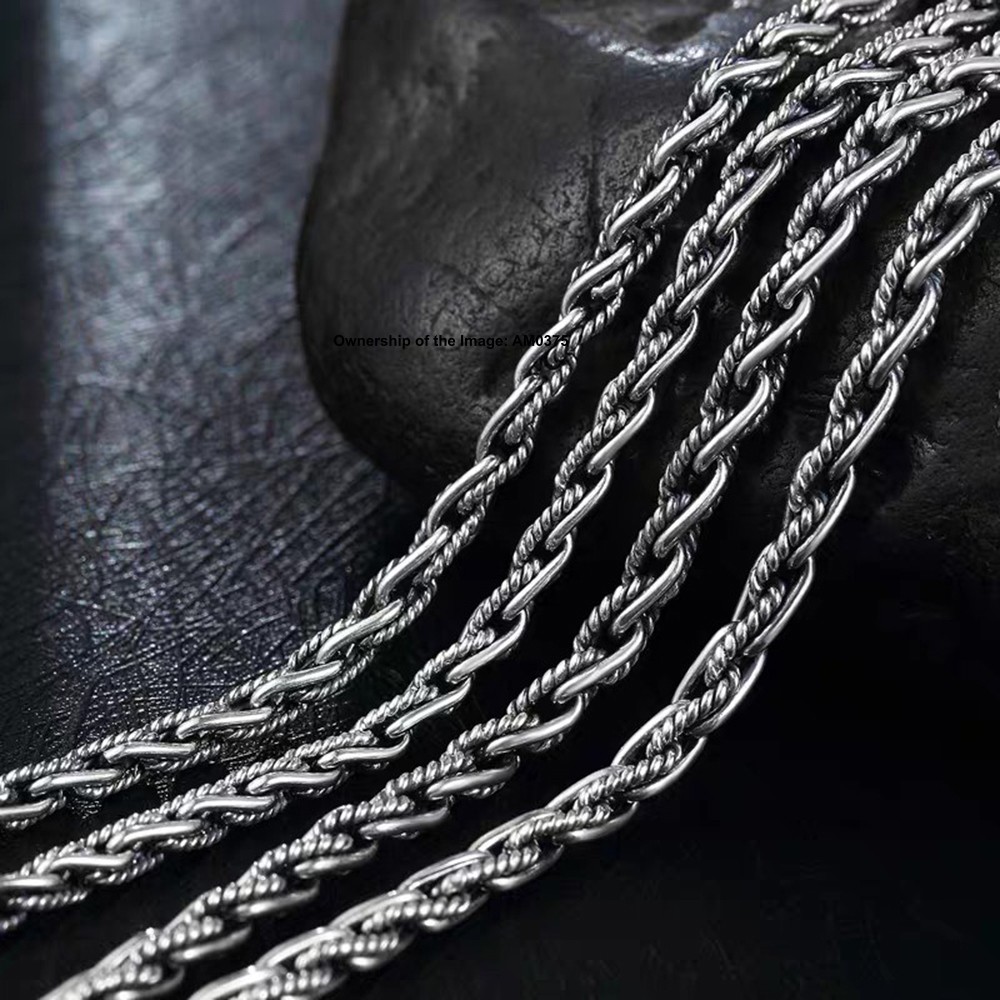 Pure 925 Sterling Silver 4mm Rope Link Chain Women Men’s Bracelet 7.5-8.26inch
