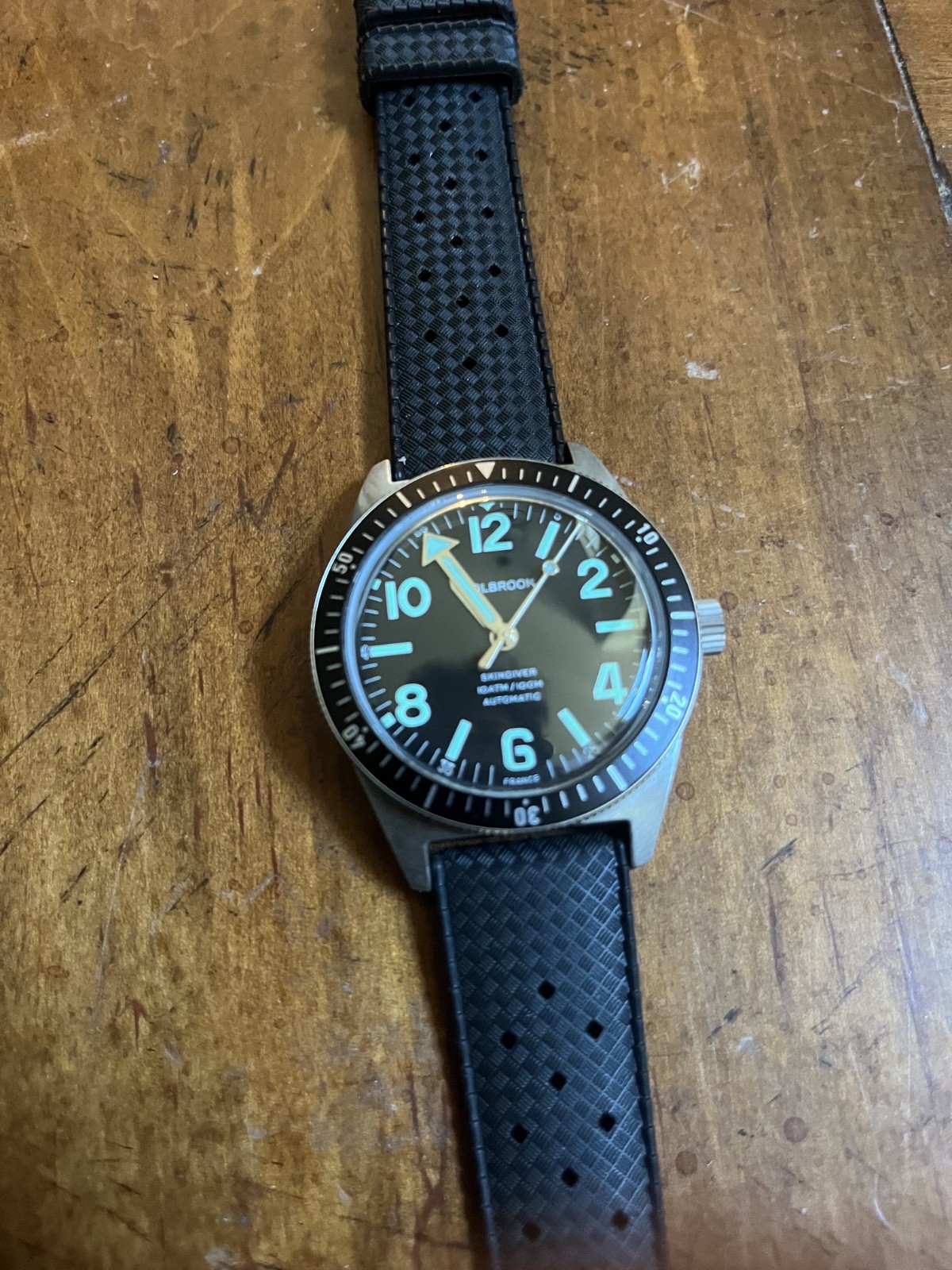 Wolbrook Skindiver Automatic Green Lum & Black Dial 40mm