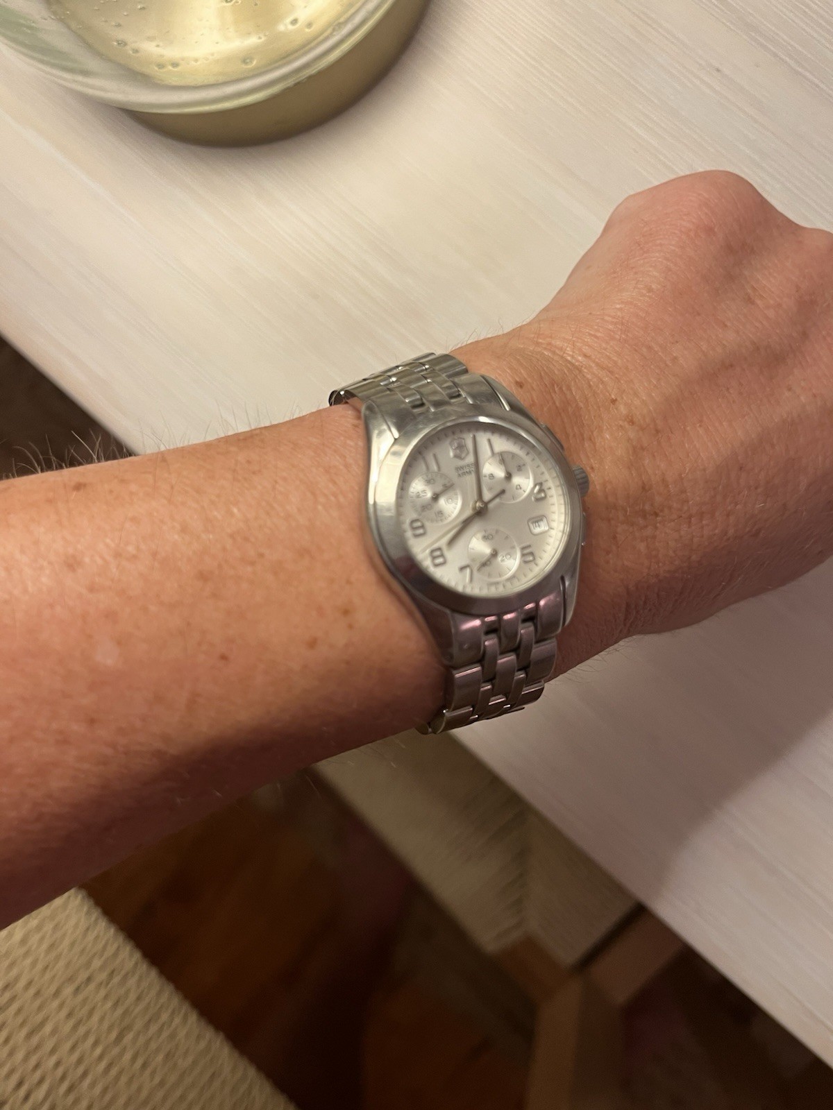 Victorinox Swiss Army Women’s Chronograph Date Quartz SS Bracelet White Dial