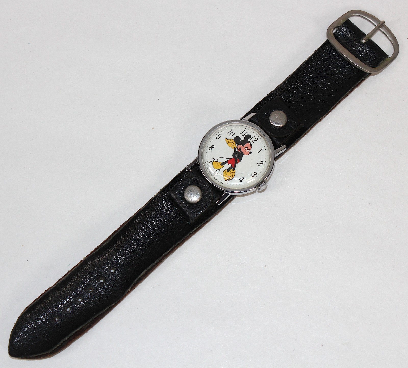 Vintage Ingersoll Timex Mickey Mouse Manual Wind Wrist Watch • Box • Works