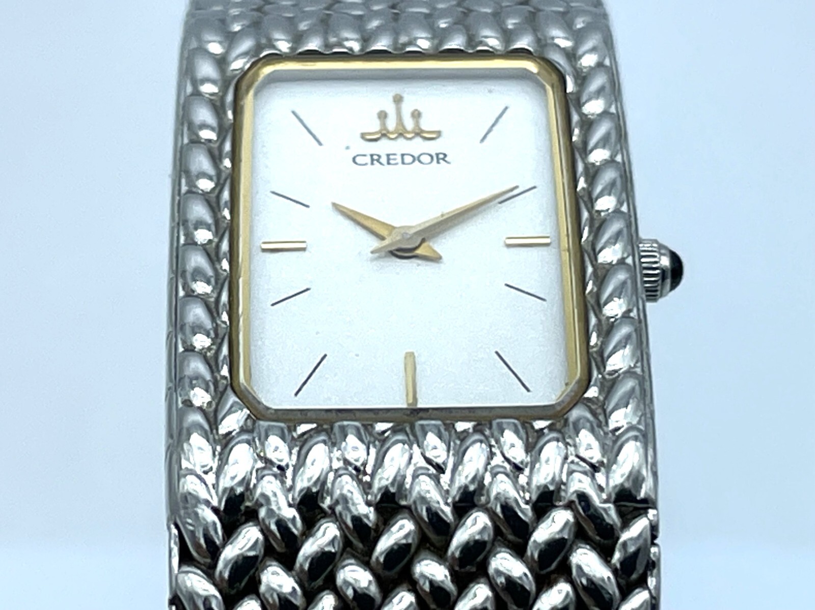 Near MINT Vintage SEIKO Credor Integral Quartz Ladies Watch White Dial 2F70-5341