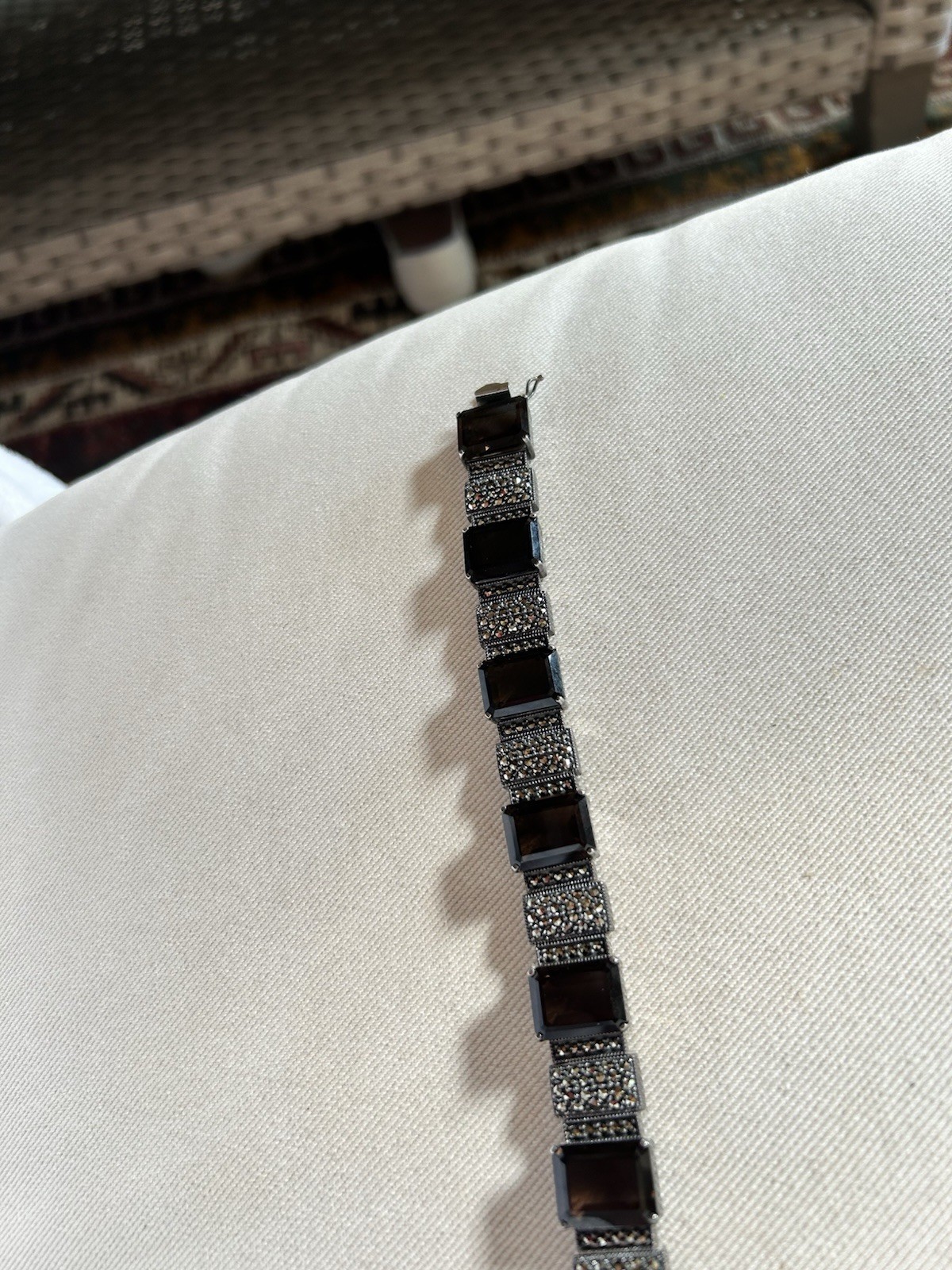 Judith Jack Bracelet sterling silver marcasite and quartz