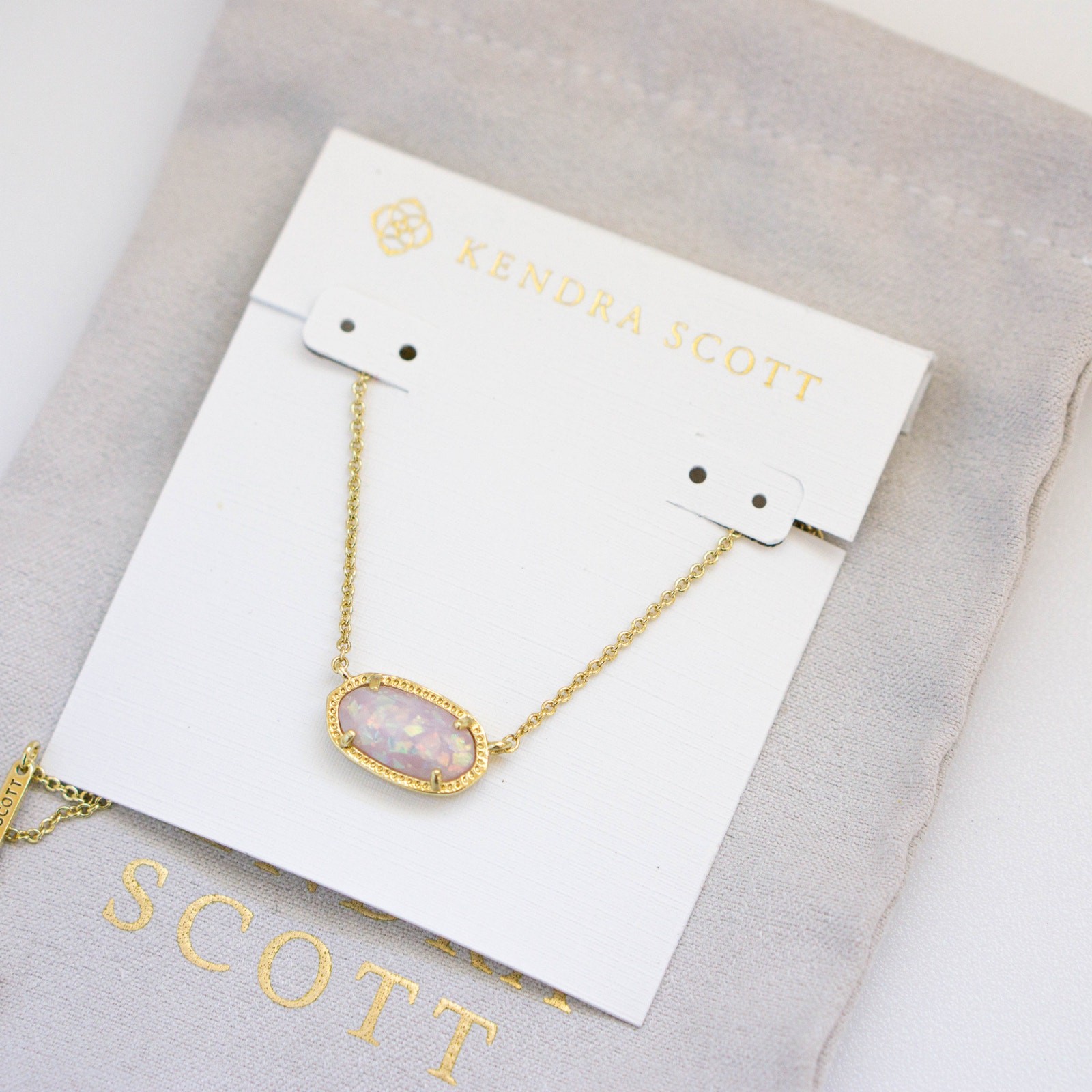 Kendra Scott Elisa Gold Short Pendant Necklace White Opal