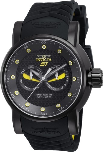 Invicta Men’s S1 RALLY NINJA Black Dial Yellow Accent Black Tone Men’s Watch