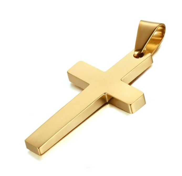 60Cm Cuban Chain With Cross, Mirror Polished, Men’s And Women’s Jewelry