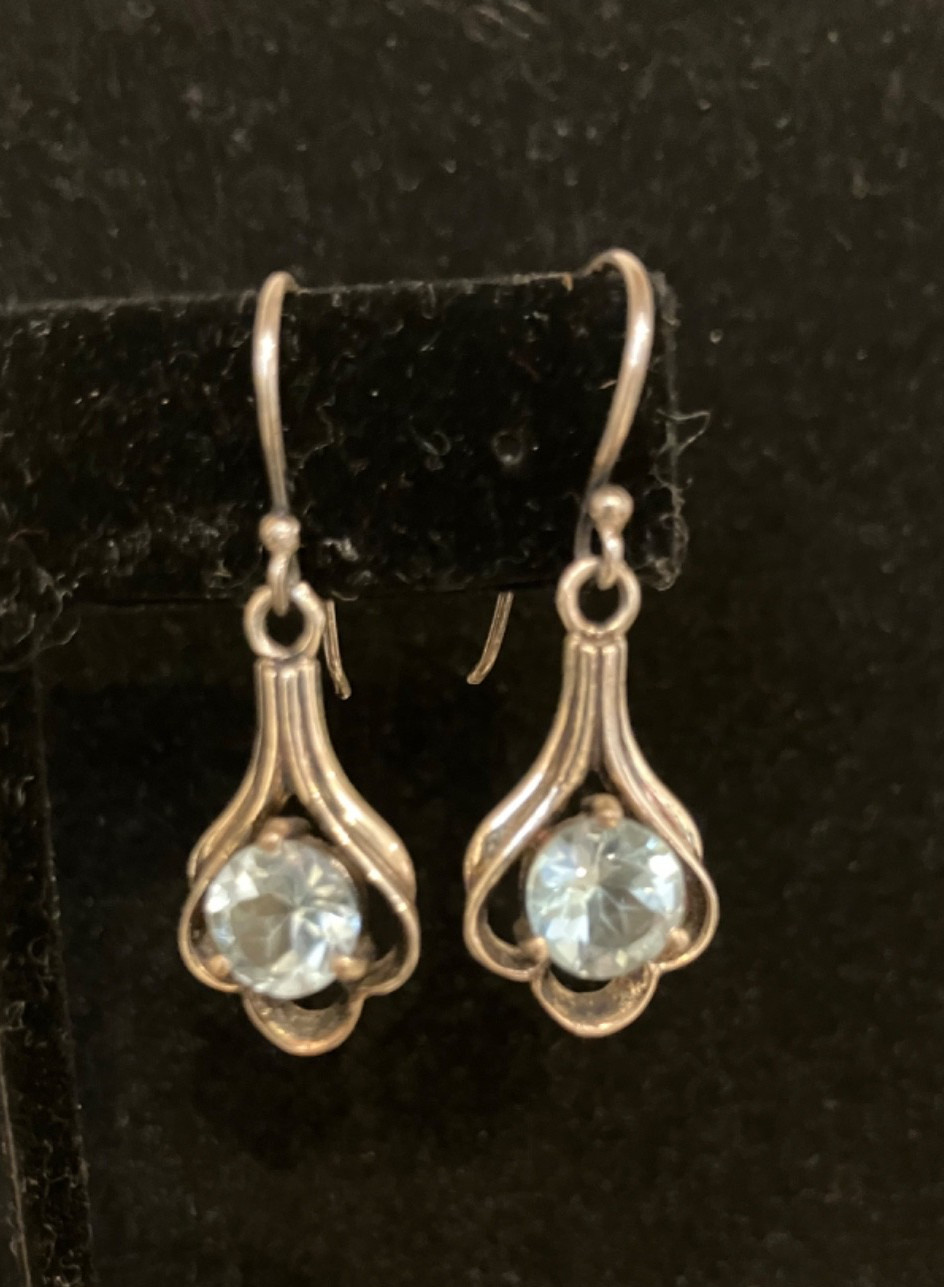 Esprit Creations Blue Topaz 925 sterling silver teardrop earrings