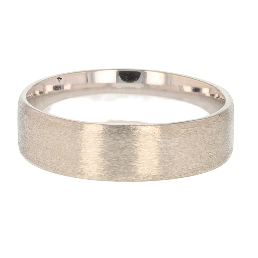 5.9mm Satin Finished Wedding Band Ring 14k White Gold 5.66 Grams Size 9.5