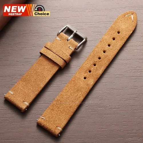 16 18 19 20 21 22 MM Soft Suede Leather Vintage Strap Watch Band Quick Release
