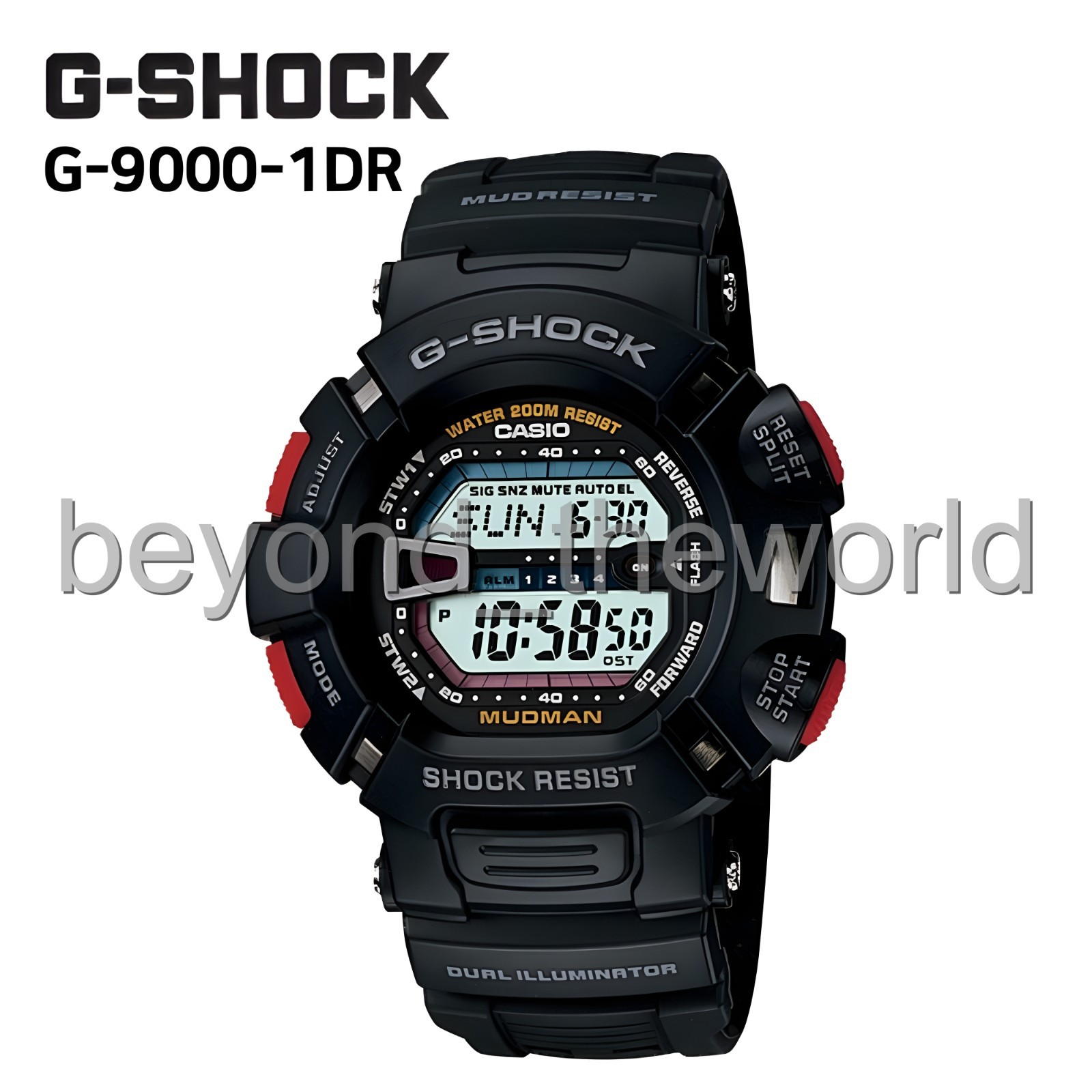 Casio G-SHOCK G-9000-1DR Mudman Digital Watch 200M Shock Resistant Black
