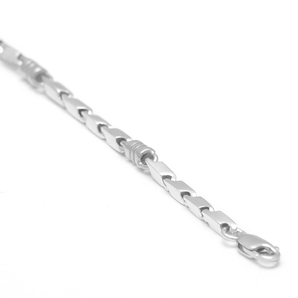 Bar Link Chain Length 20 Inches Width 4 mm Solid 950 Platinum Mens Necklace