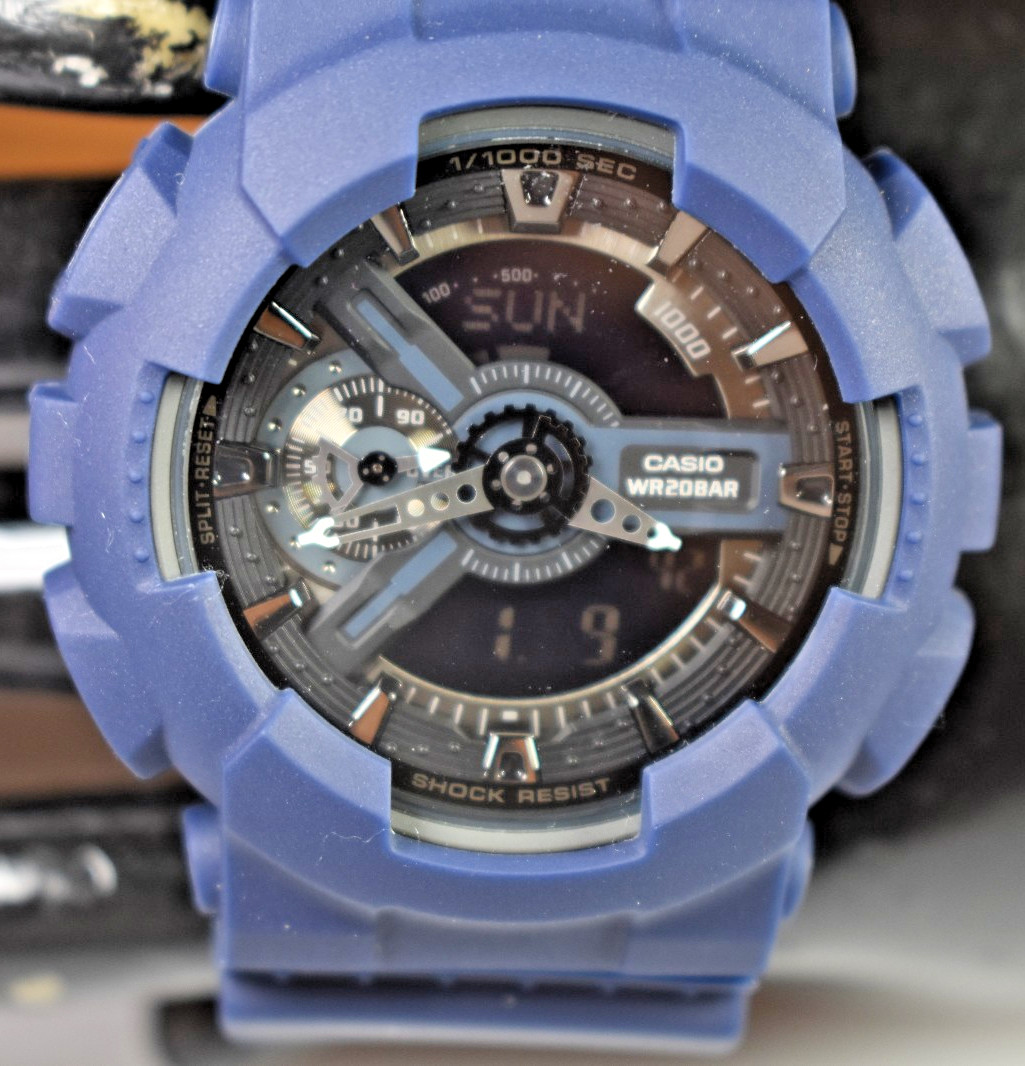 MODIFIED Casio G-Shock GA-110 (5146) Men’s Blue/Black Ana/Digi Watch NEW BATTERY