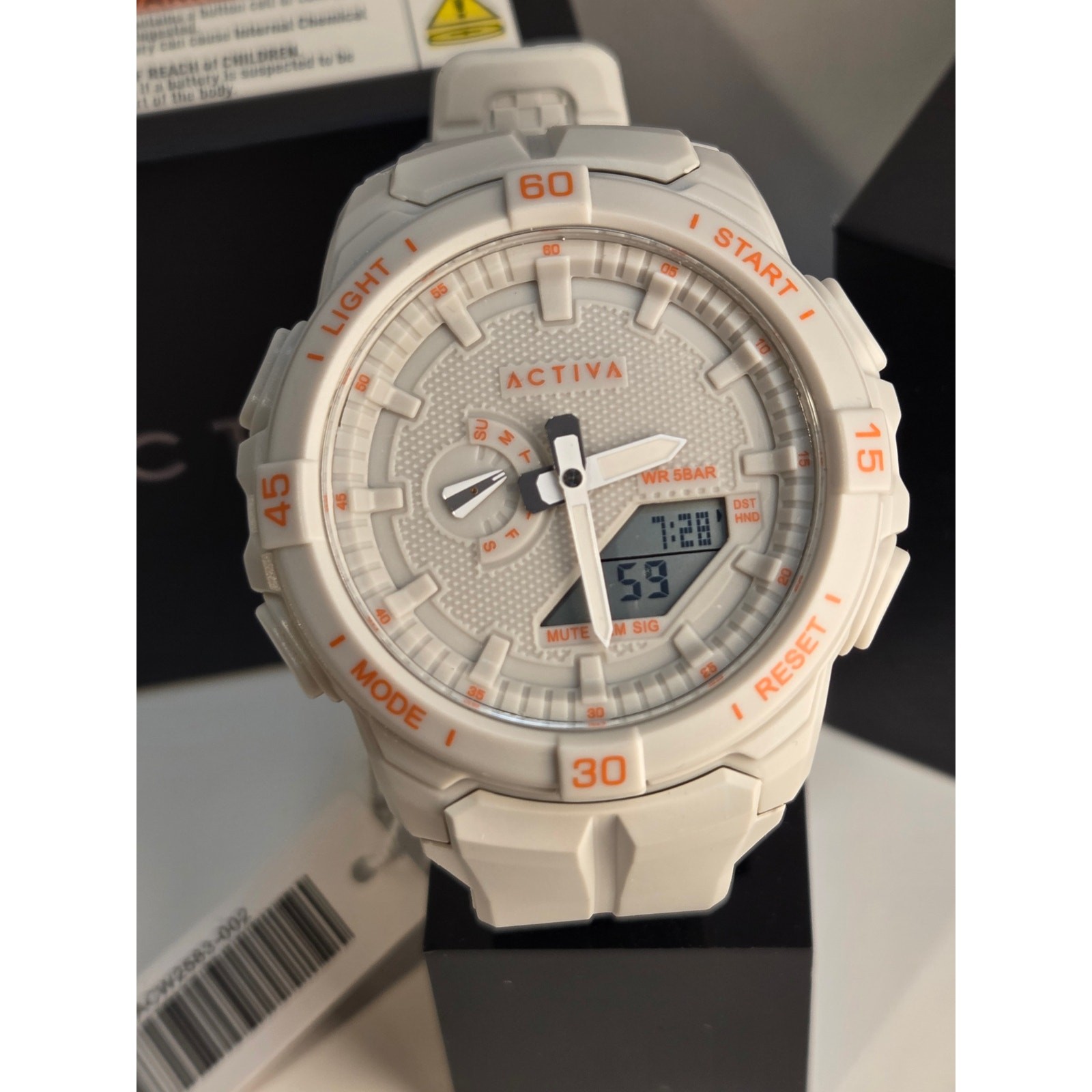 Activa X Invicta ACW2583-002 Digital Essentials White Sport Watch 53mm NIB