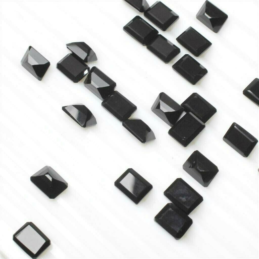 Wholesale Lot 5x3mm to 8x6mm Emerald Cut Black Spinel Loose Calibrated Gemstone