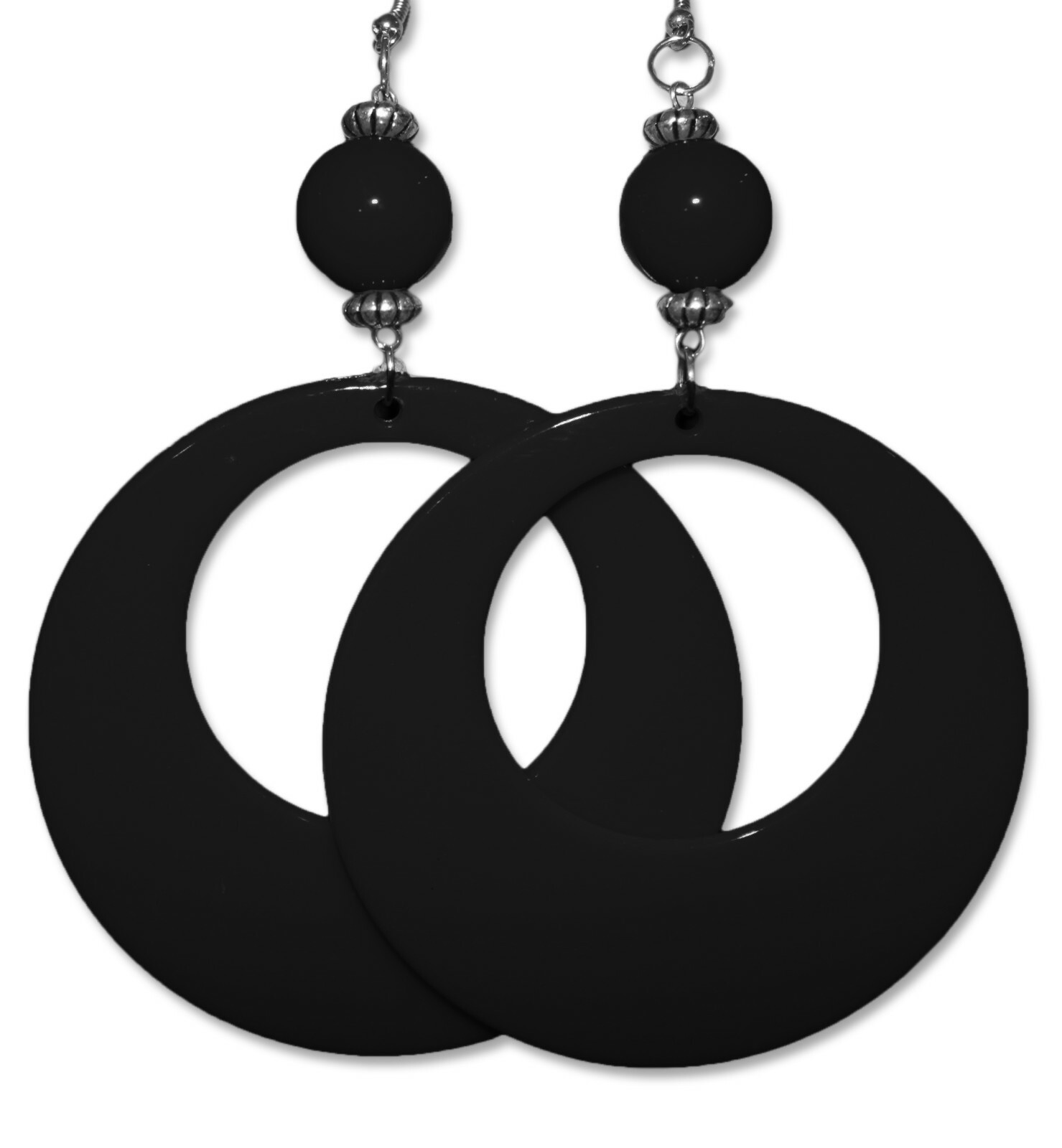 Neon Fluorescent Large Retro Hoop Dangle Costume Earrings