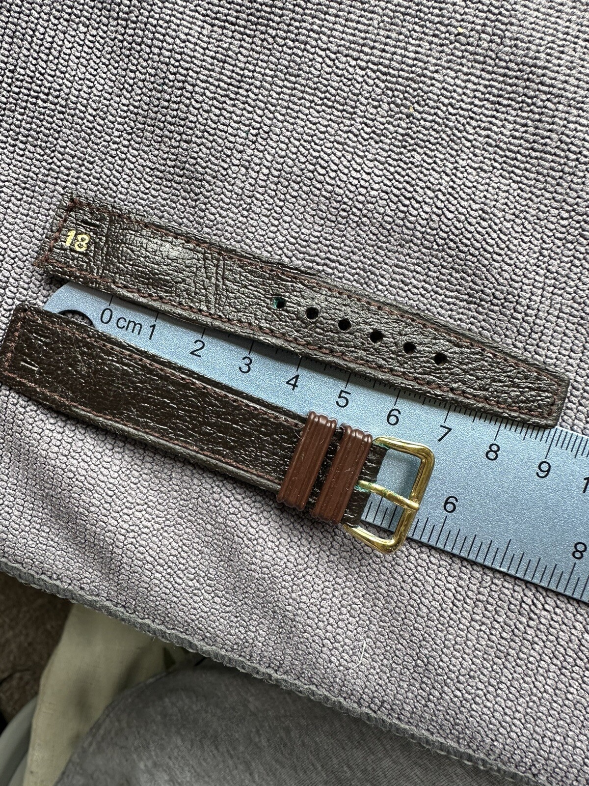 Vintage Watch Strap 18 mm Leather Small Size Nos Open Ended Top Quality