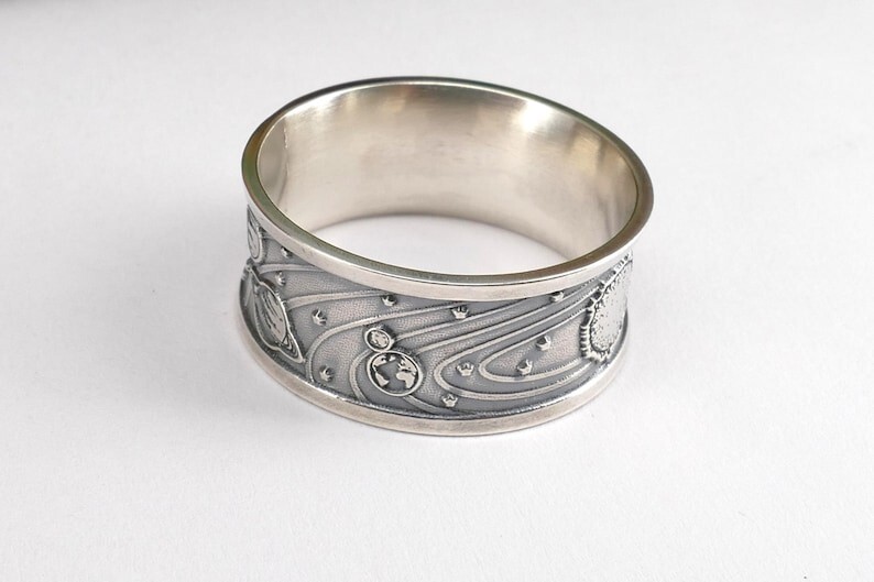 Sterling Silver Space Ring – Satellite Jewelry, Astronaut Gift, Outer Space