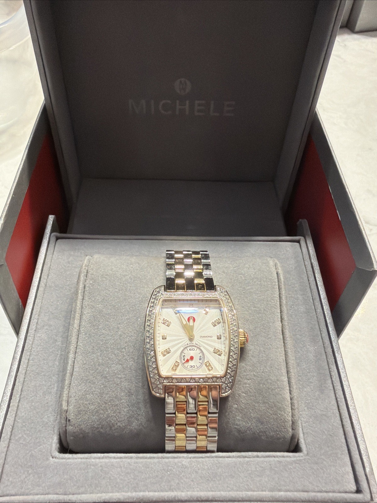 Michele Mini Urban Watch Diamond Dial Bezel slightly used