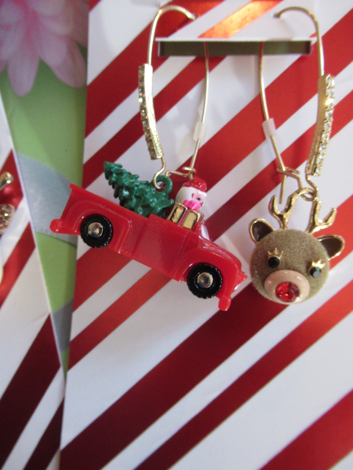 Betsey Johnson Authentic Christmas Earring Lot 3 Nutcracker Truck Reindeer NWT