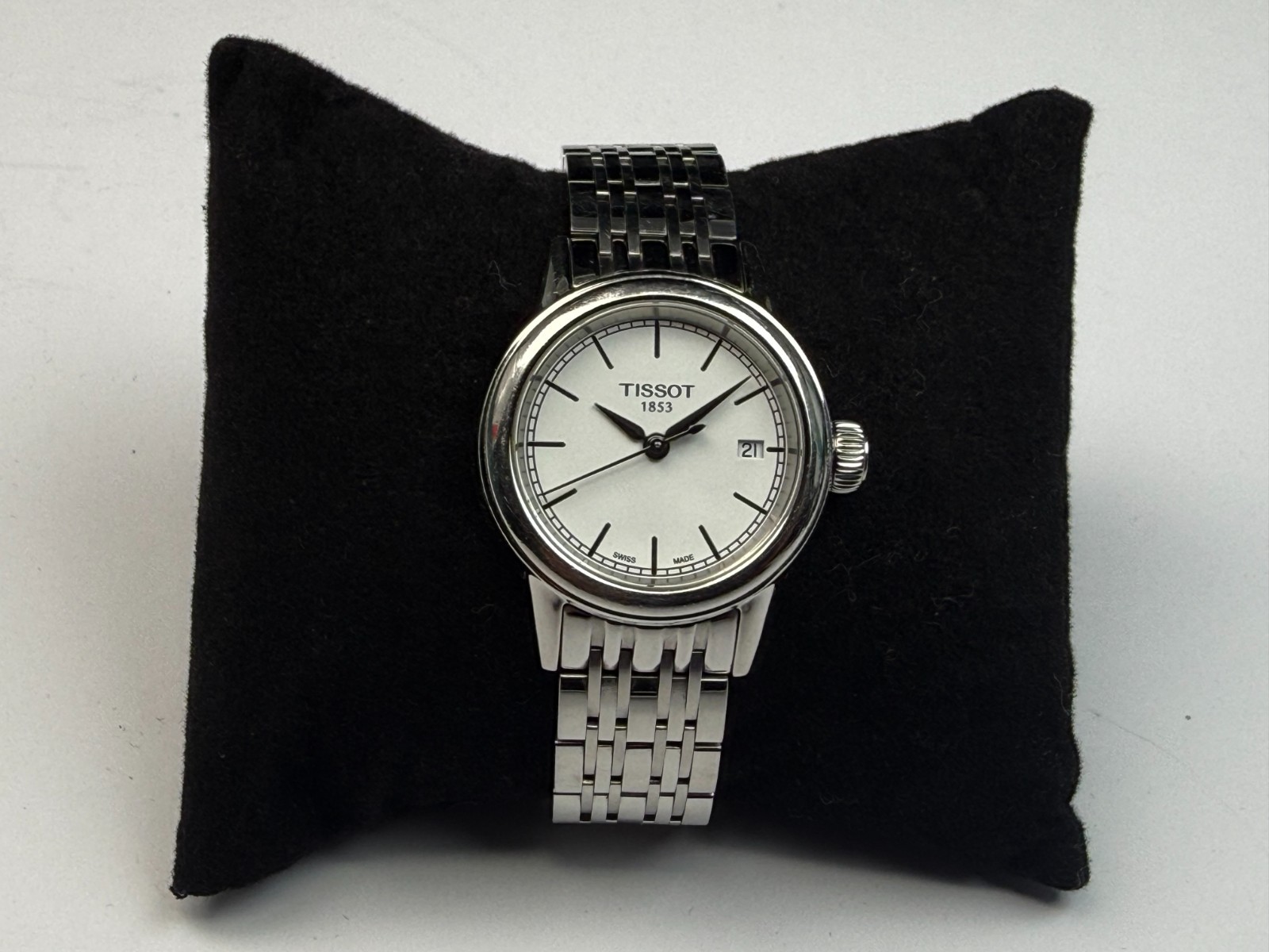 Tissot 1853 Ladies Swiss Quartz Watch T085.210A White Dial Date Sapphire 29mm