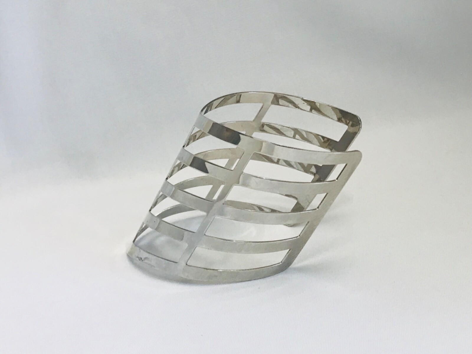 Chevron Wide Boho Ring Womens Silver Tone SciFi Cybergoth Band 6 To Inches