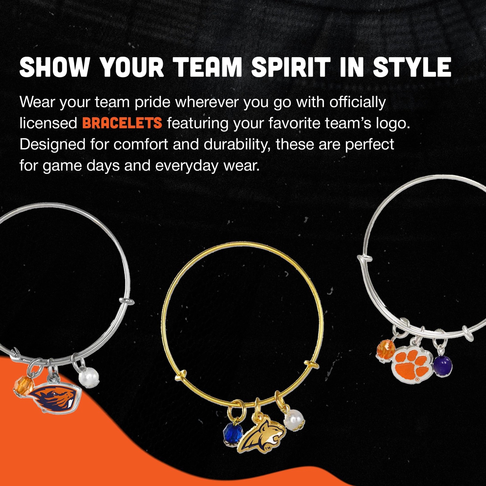 Fan Frenzy Gifts Charm Bracelet Officially Licensed NCAA College Bracelets | …