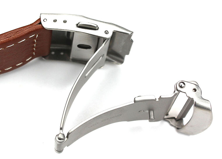 Genuine Leather Watch Strap & Stainless Steel Deployment Clasp 18 20 22 24 MM