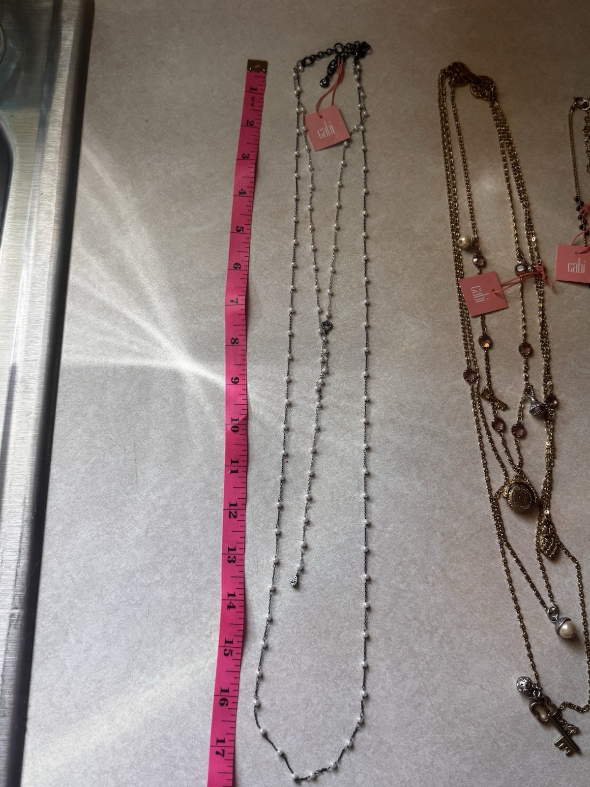 Cabi Mixed Jewelry Lot 4pc Necklace Multicolor Beaded Metal Chains