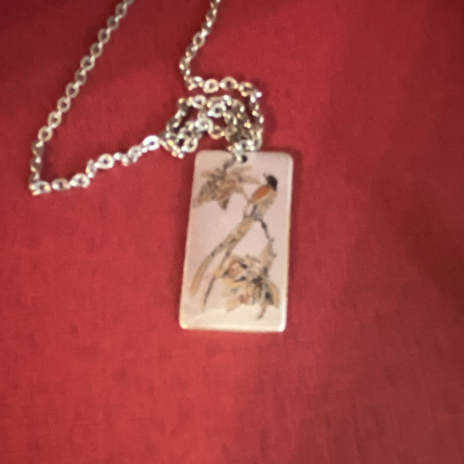 Vintage Reed & Barton Damascene Bird & Floral Cuff Bracelet & Pendant Necklace